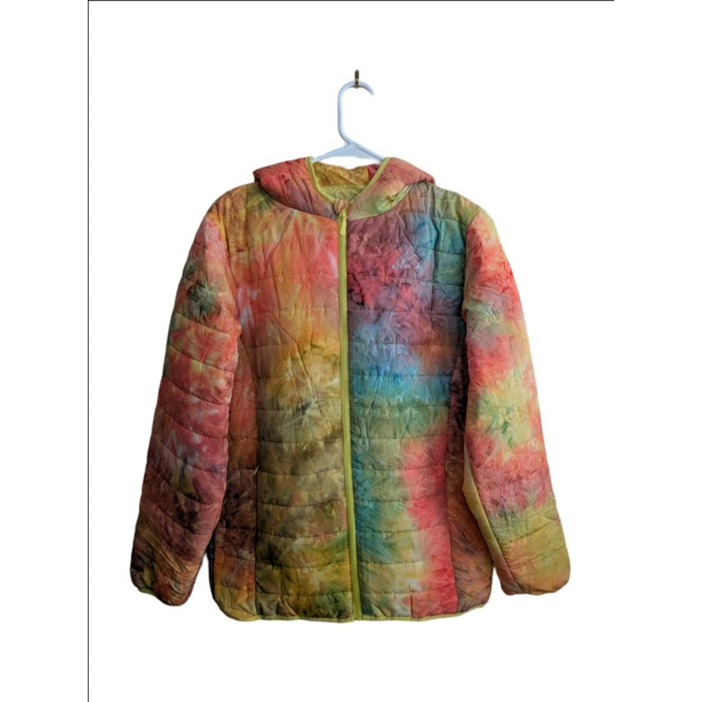 Unisex Juniors Alexa Rae Puffer Jacket XL (18) Multi-color Tie-Dye - Picture 3 of 7